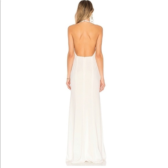 JAYGODFREY White Halter Gown size 0 fits like 2 - Picture 4 of 11
